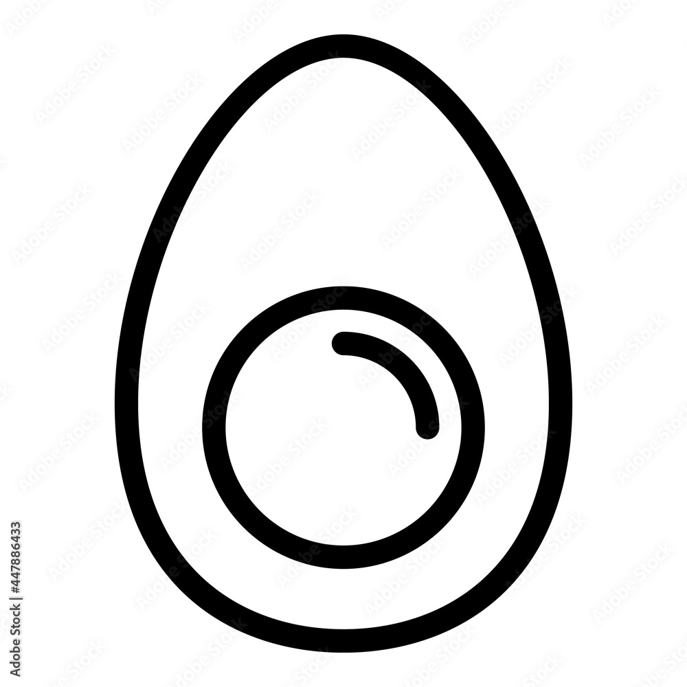 Poster half boiled egg icon. outline half boiled egg vector icon for web design isolated on white backgroun