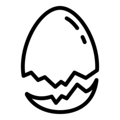 Farm eggshell icon. Outline Farm eggshell vector icon for web design isolated on white background