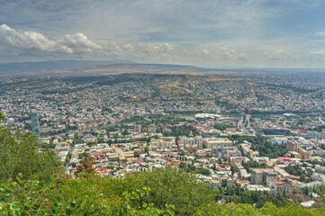 Fototapeta na wymiar Tbilisi cityscape from Mtatsminda Park, HDR Image