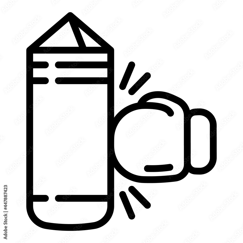 Poster punching bag icon. outline punching bag vector icon for web design isolated on white background
