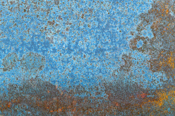 grunge background: rust on old painted metal surface, corrosion of steel, toning