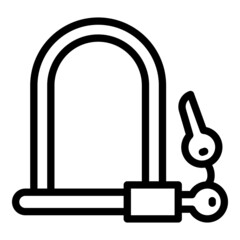 Bike padlock icon. Outline Bike padlock vector icon for web design isolated on white background