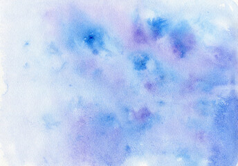 Ink blue watercolor abstract background. Hand drawn watercolor wallpaper