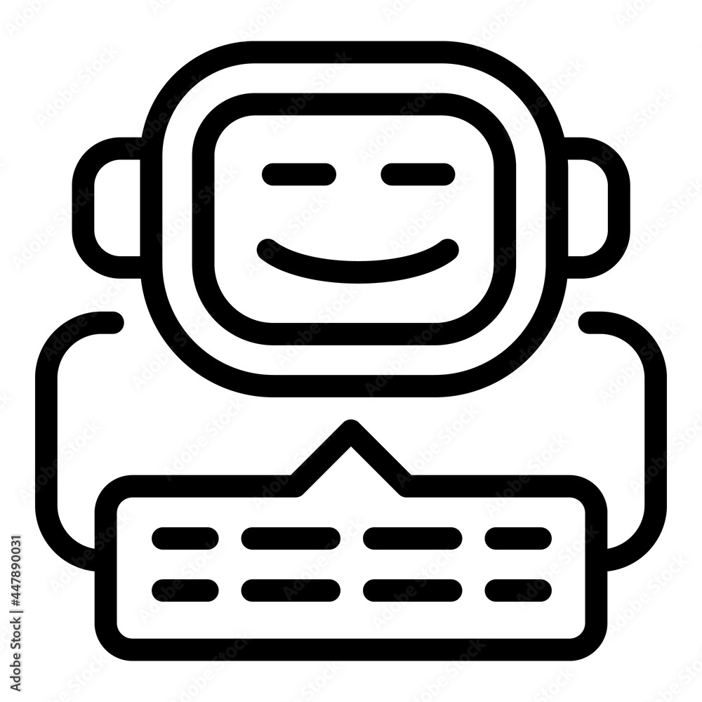 Poster chatbot icon. outline chatbot vector icon for web design isolated on white background
