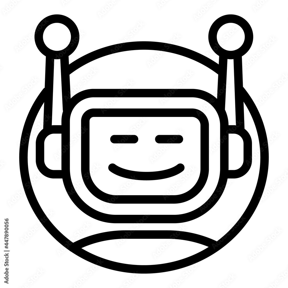 Poster mobile chatbot icon. outline mobile chatbot vector icon for web design isolated on white background