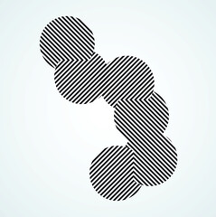 Circle Logo with lines. Unusual icon Design .frame with Vector stripes .Geometric shape.