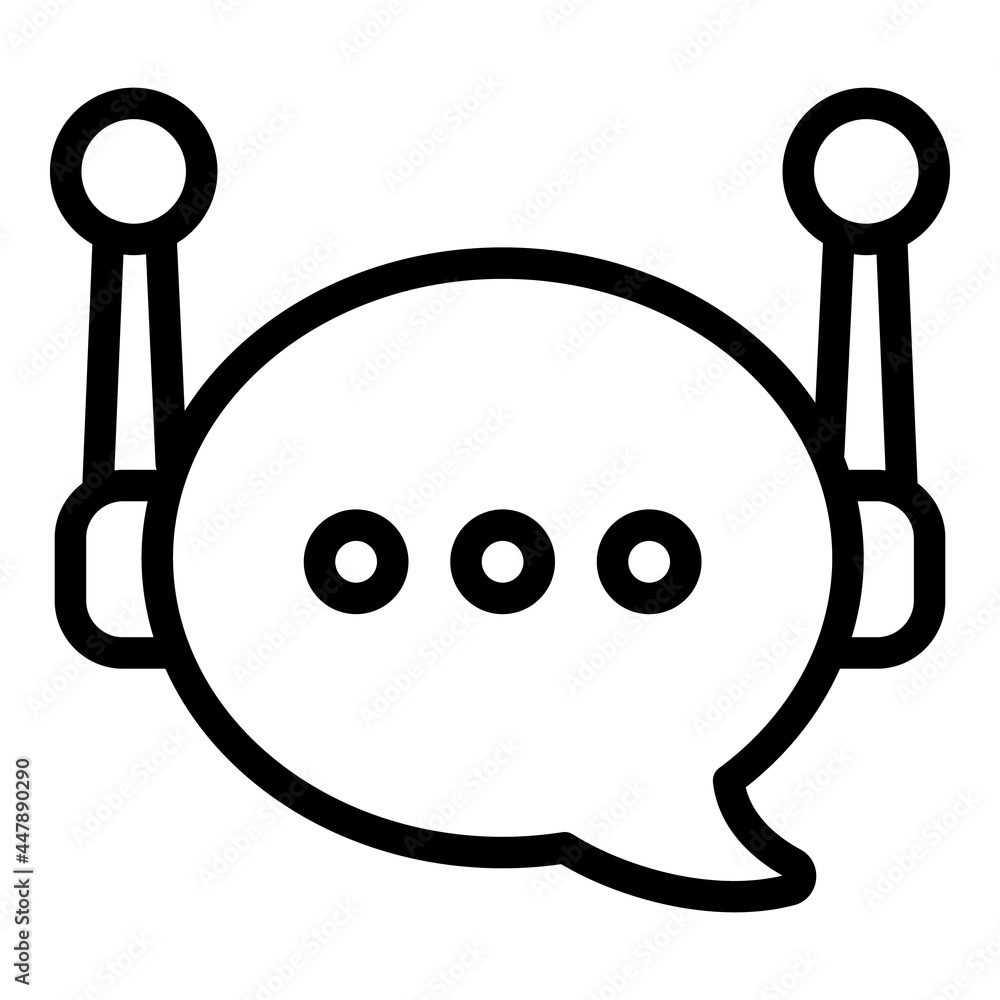 Poster review chatbot icon. outline review chatbot vector icon for web design isolated on white background