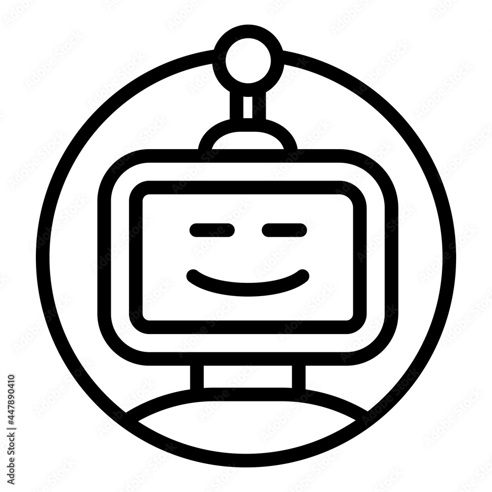 Poster virtual chatbot icon. outline virtual chatbot vector icon for web design isolated on white backgroun