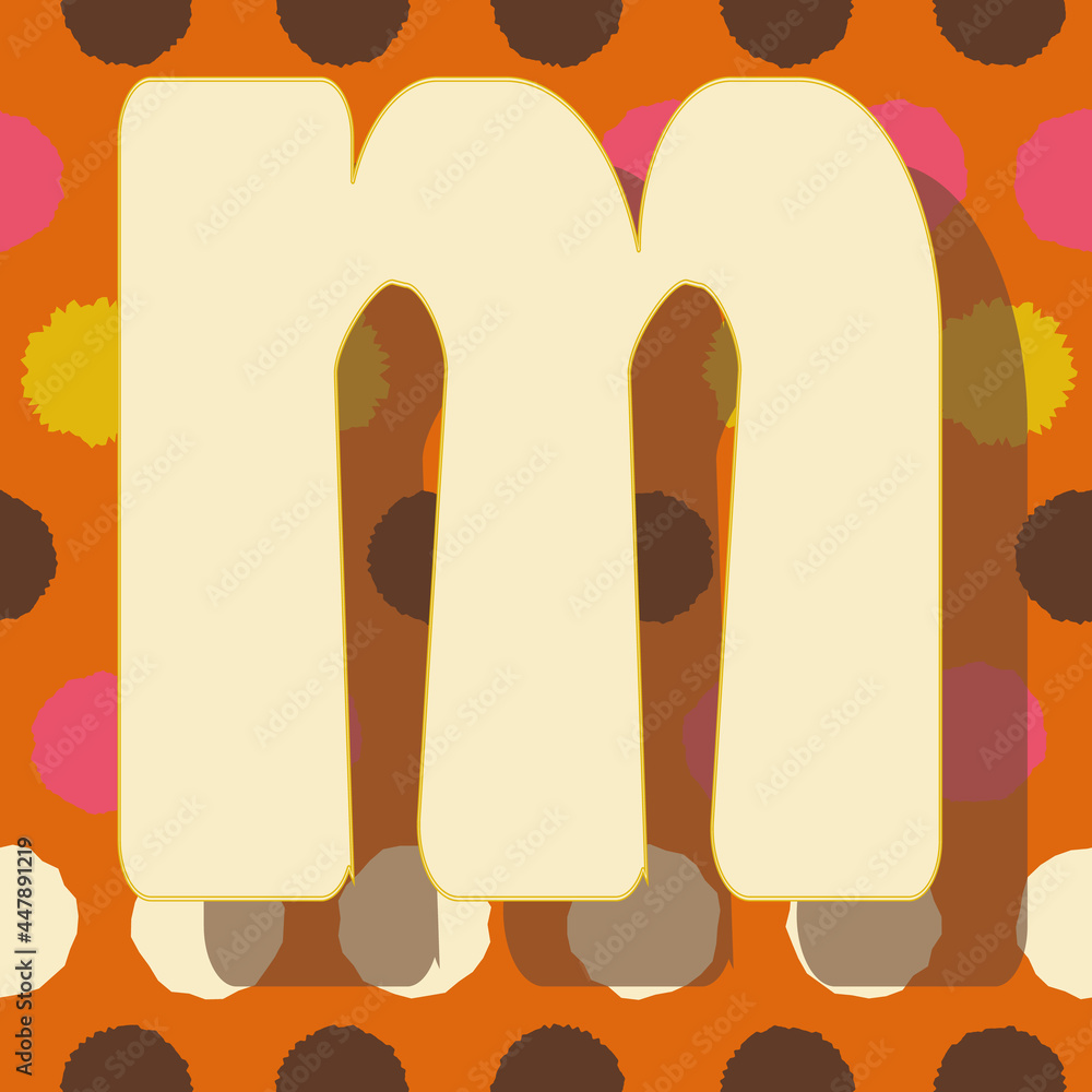 Poster letter m from the alphabet vector seamless repeat pattern print background