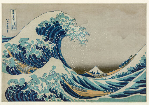 Katsushika Hokusai - after - The Great Wave off Kanagawa, 1826-33, color woodcut print, Japan