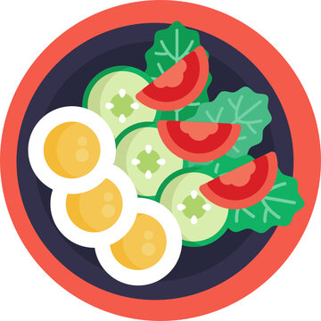 salad plate with eggs, tomatoes, cucumbers clip art preview
