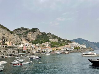 Fototapeta na wymiar Amlafi town Amalfi Coast Cliff City Salerno Italy