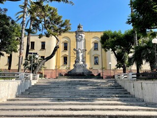Naklejka premium Sorrento Old City Buildings and Piazza Italian Life Campania Italy