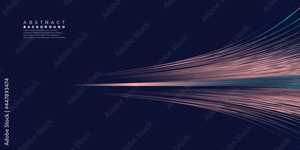 Poster wave vector element with abstract colorful lines on black background use for banner, poster, website