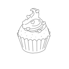 Illustration of a pancake in the style of linart with topping