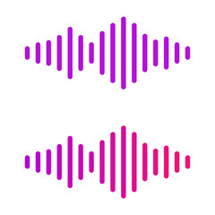 Pink violet gradient equalizer isolated on white background. Vector illustration