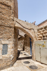 The quiet small AR Rusul in Christian quarters in the old city of Jerusalem, Israel