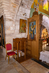 The interior of the Sandanai Monastery in Christian quarters in the old city of Jerusalem, Israel