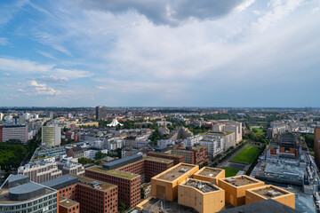 Naklejka premium 07/26/2021 Berlin, Germany: Photos of the city of Berlin in the summer of many buildings in the city