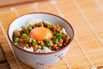 納豆　卵かけご飯　TKG　【 朝 ごはん イメージ 】

