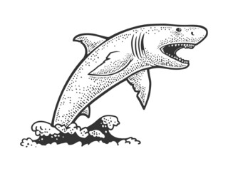 shark jumps out of water sketch raster