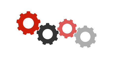 Vector illustration of four connected gears.