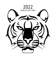 Zodiac 2022 beautiful tiger year of the tiger. Depicted cartoon tiger vector graphics.