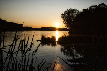 sunset on the lake