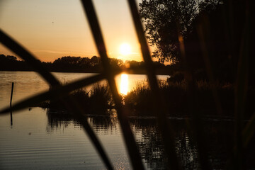 sunset on the lake