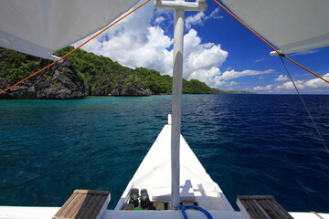 Fototapeta na wymiar View from a boat in the Philippines