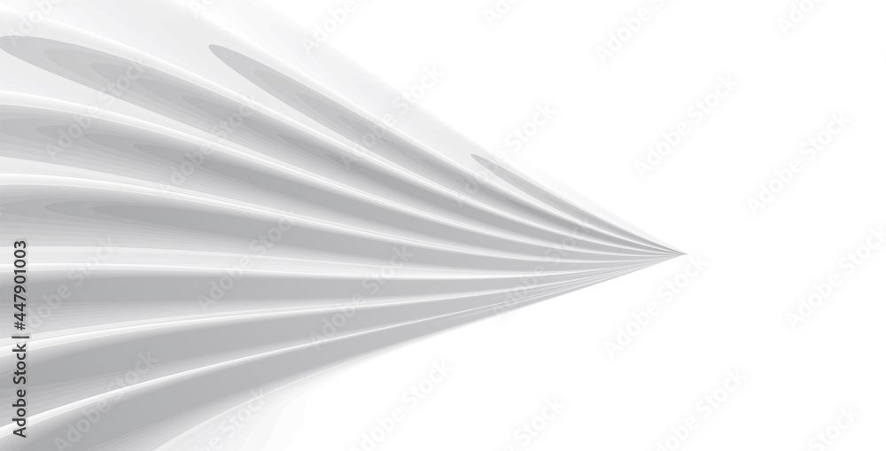 Poster abstract 3d graphic element, white cone with texture on white background