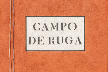 Fototapeta na wymiar signage campo de ruga in Venice