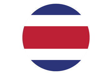 Circle flag vector of Costa rica on white background.