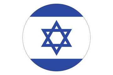 Circle flag vector of Israel on white background.