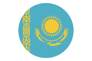 Circle flag vector of Kazakhstan on white background.