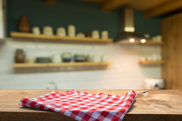 Obraz premium Kitchen background with table cloth