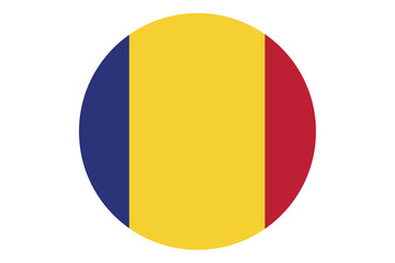 Circle flag vector of Romania on white background.