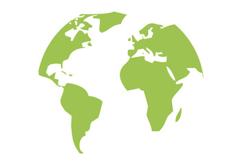Icono de mapa mundi verde por la ecología.