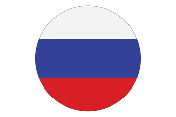 Circle flag vector of Russia on white background.