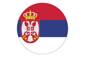 Obraz premium Circle flag vector of Serbia on white background.