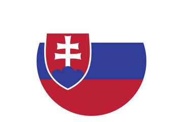 Fototapeta premium Circle flag vector of Slovakia on white background.