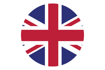 Obraz premium Circle flag vector of UK on white background.