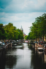 Fototapeta premium Amsterdam Kanal Brücken