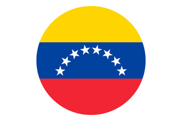 Circle flag vector of Venezuela on white background.