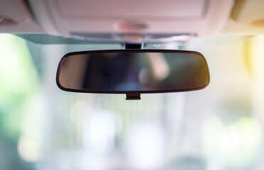 Car rear view mirror - obrazy, fototapety, plakaty