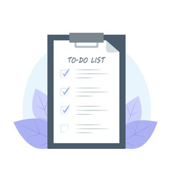To-do list on tablet in flat style