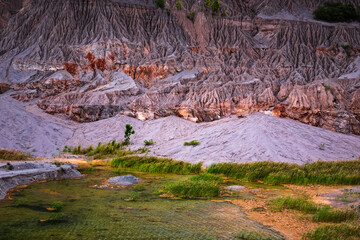 Beatiful landscape view mountain and green lake