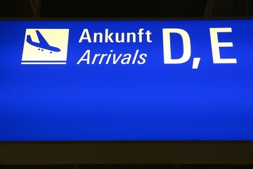 Airport arrivals - airport terminal sign