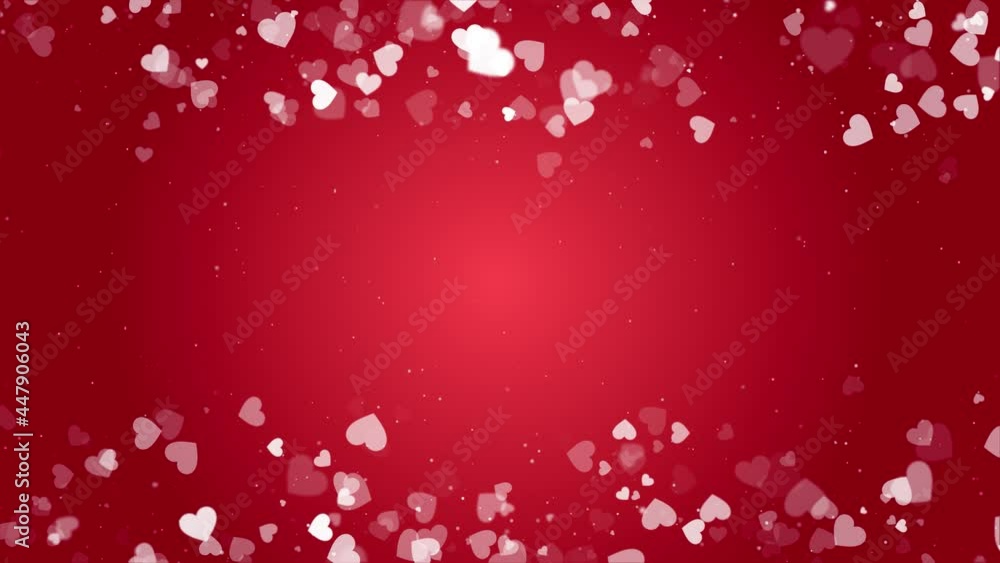 Poster hearts corner frame and border with copy space loop background. saint valentines day greeting video 