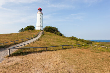 Fototapeta na wymiar Dornbusch Lighthouse in the north of the island of Hiddensee